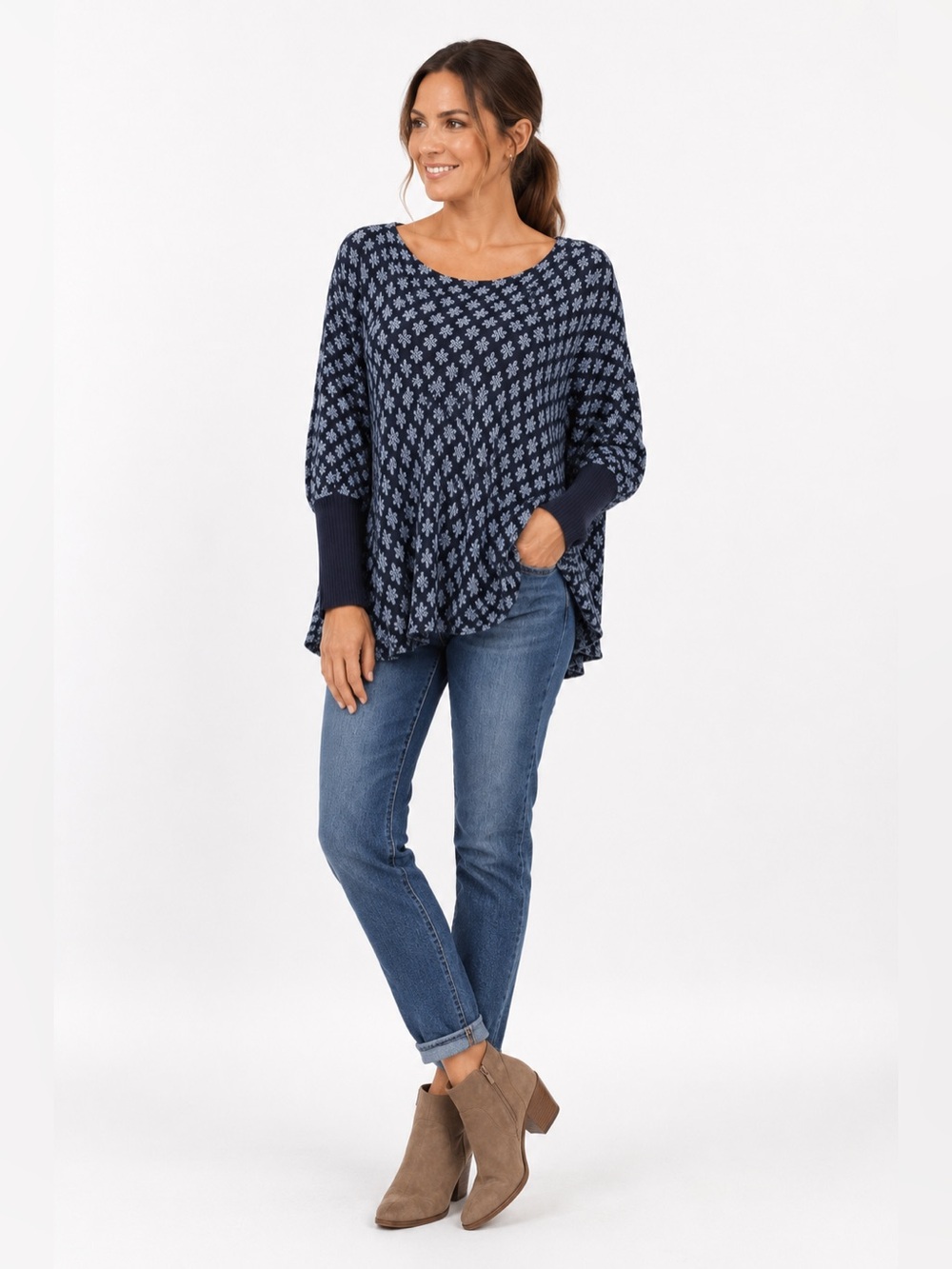 Wooden Ships roomy batwing poncho inspired sweater